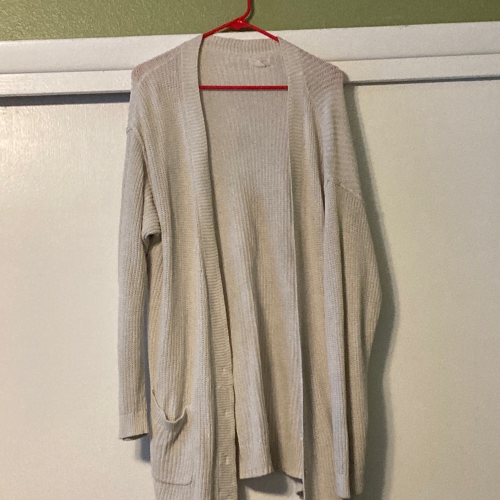 White knit sweater